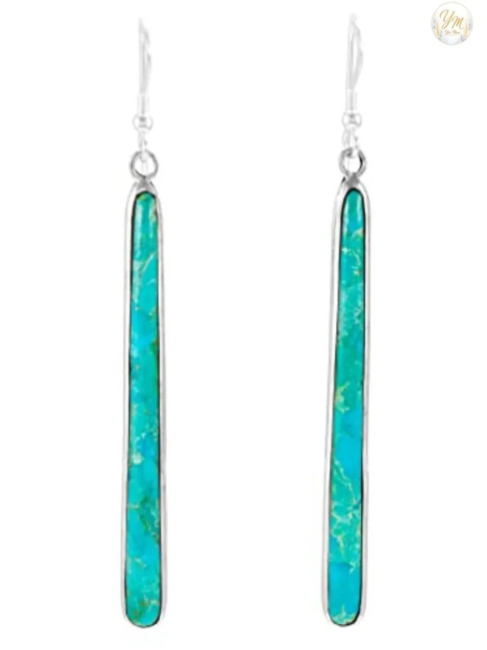 Turquoise Earrings 925 Sterling Silver Drop Dangle Gemstone
